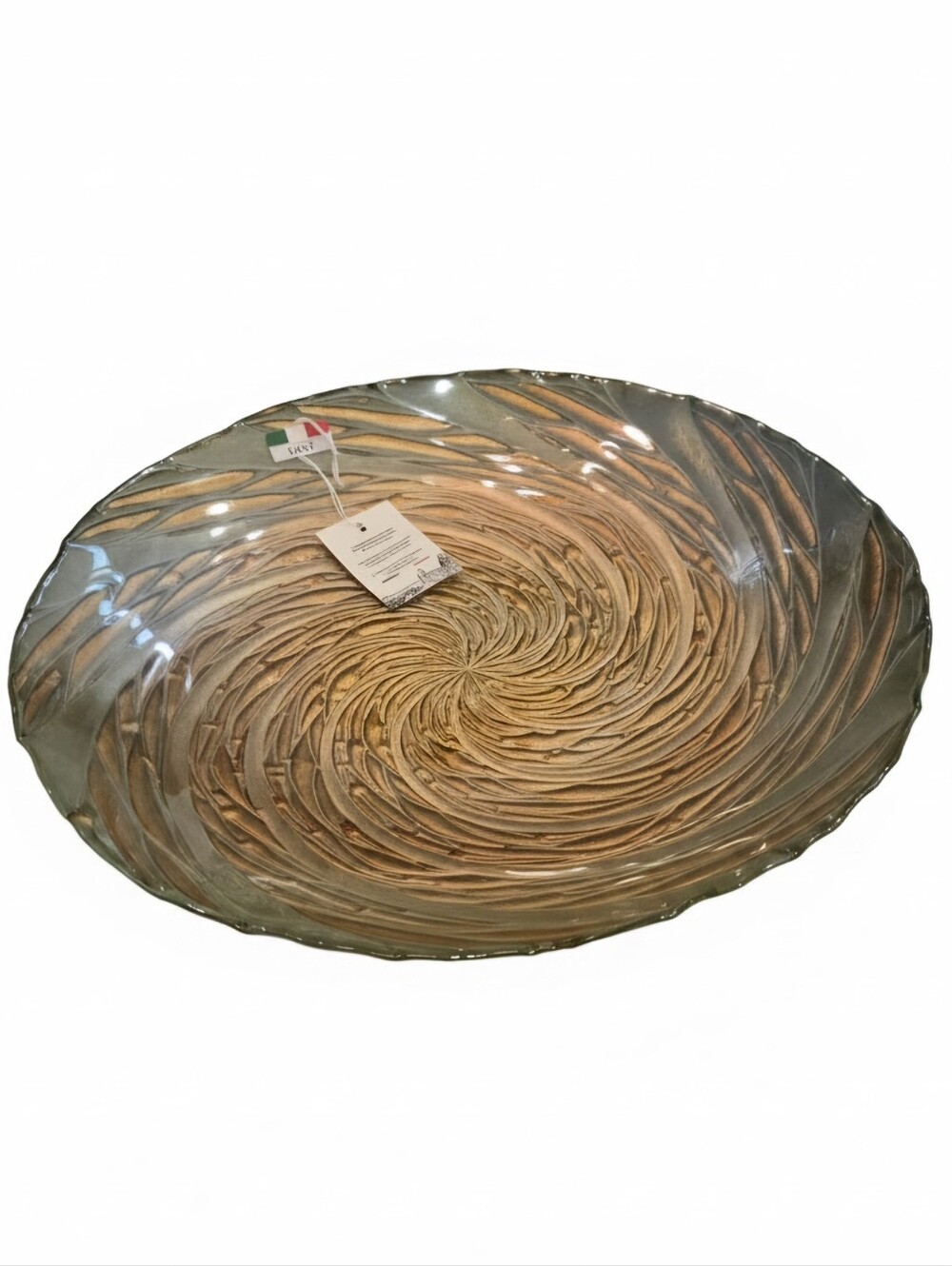 ✨ NWT IL Quadrifoglio Italy Hand Painted Art Glass Swirl Bowl Artisnal 🇮🇹🤌